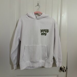 Cotton On White Hoodie with Green Print